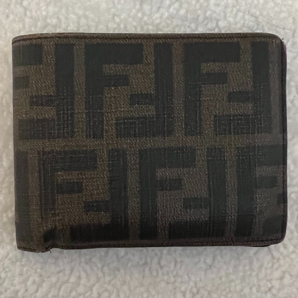 Fendi Zucca FF Logo Canvas Bifold Wallet